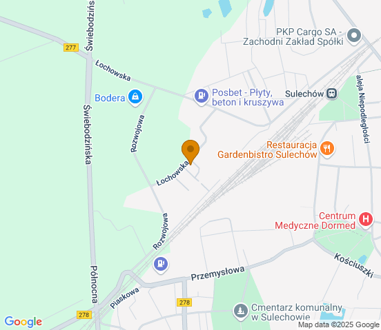 Mapa dojazdu do hurtowni motoryzacyjnej w miejscowości Sulechów